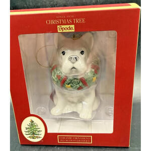 Spode Christmas Tree Ornament, French Bulldog, NIB, Adorable, Dog Ornament